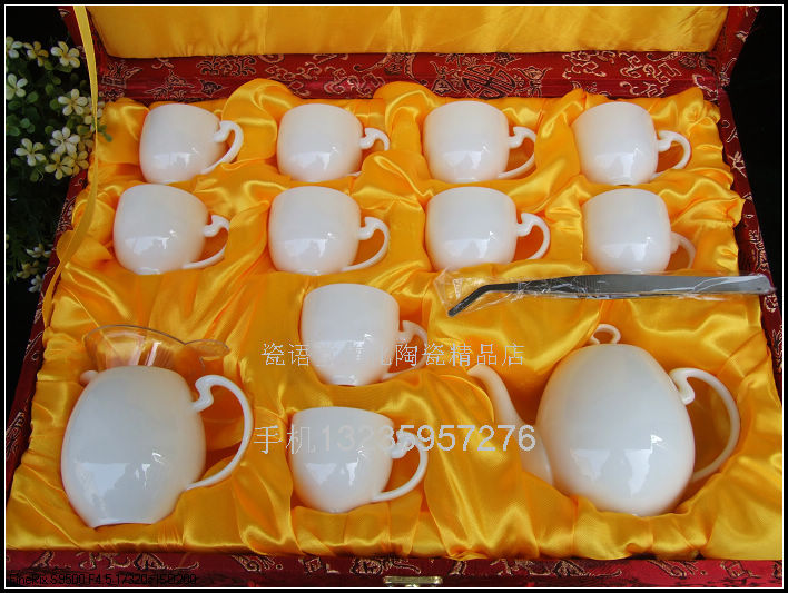 瓷语堂德化陶瓷古典铁观音普洱茶具正品12头象牙白壶海组|msdalam kategori pinggan mangkuk, set teh, Kung Fu teh - dari Buy2taobao.com untuk memberikan perkhidmatan ejen Taobao profesional membeli