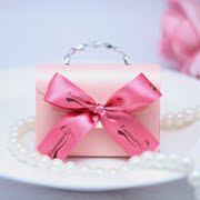 欧式韩式喜糖盒子创意喜糖包装盒结婚婚庆回礼拎包小拎袋 粉