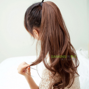New black hair wigs Masson-imported matte silk hair tie wraps volume Masson wig