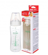 专柜正品 爱得利 A99 婴儿宝宝高耐热宽口晶钻玻璃奶瓶 300ml