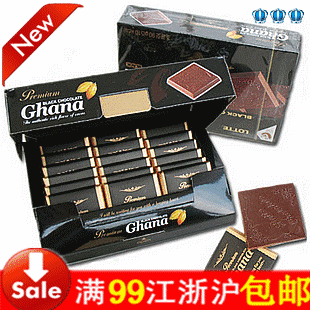  办公室必备韩国进口食品零食/巧克力 乐天/LOTTE加纳黑巧克力 90g