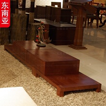 罗兰之恋 东南亚风格 中式家具 槟榔色 电视柜 实木地柜组合8B10