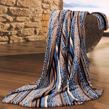 富安娜家纺正品夏用薄毯空调毯毛毯限时特价毯豹纹珊瑚绒毯家居毯