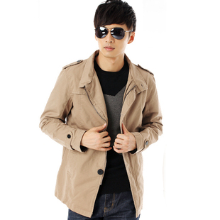  男士薄款夹克  修身型立领中长款外套  时尚休闲春秋装