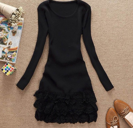 纯色圆领针织衫...