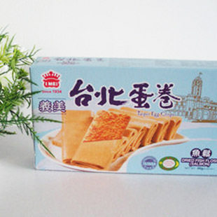 春节年货优惠 台湾进口零食 义美蛋卷 鱼松味 多层酥脆饼皮 1盒