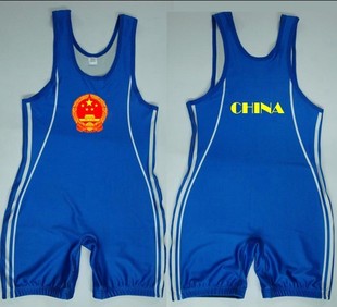 中国队 自由式 连体 摔跤服 举重训练服 奥运都