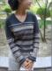 斯琴sinqin条纹V领衫7QB009