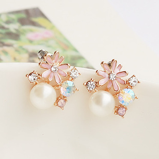 29 Korean Earrings Diamond Daisy Flower Pearl perfect Mix and match Earrings No pierced ears Ear clipin the Accessories/Fashion Jewelry, Earring , Ear clip category - from Buy2taobao.com to provide professional Taobao agent buy service