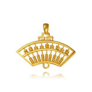  潮宏基 官方正品 婚庆九宝系列-伞形算盘 足金/黄金挂坠/摆件