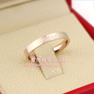  时尚简约光面光边婚戒男女情侣戒指镀18K玫瑰金情侣对戒指环礼物