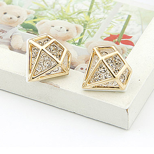  浪漫派对 新款 韩版时尚饰品 闪钻立体钻石 超人耳钉 女