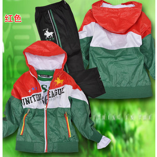 The the genuine  2012 new male childrens clothing childrens sportswear three-piece leisure suits 140-150
