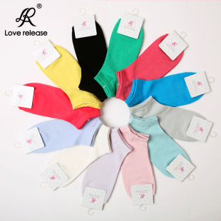  lr正品袜子女纯棉 糖果色船袜 隐形袜 韩国淑女全棉短袜