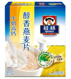  桂格牛奶高钙味醇香燕麦片 精选澳洲燕麦新西兰奶粉540g（20包）