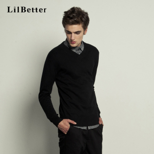  lilbetter春装男士休闲V领毛衣男韩版打底衫针织衫毛衫套头毛衣