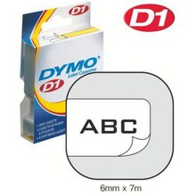 DYMO 43613 6毫米D1标签带 白底黑字 价格标签 贴纸 网线标签