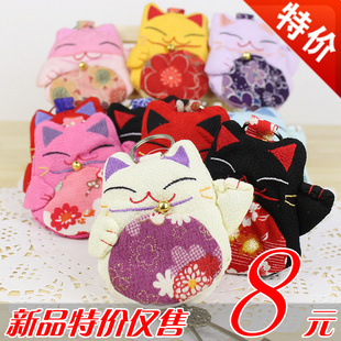  招财猫钥匙包 韩版布艺卡通钥匙扣 可爱女士韩国创意钥匙袋 特价