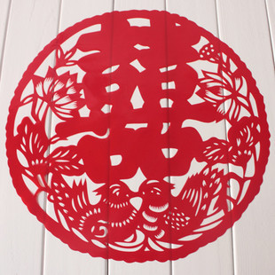 圆形镂空鸳鸯不干胶喜字/窗贴喜字/结婚装饰新房必备 E56 圆形镂空鸳鸯不干胶喜字/窗贴喜字/结婚装饰新房必备 E56