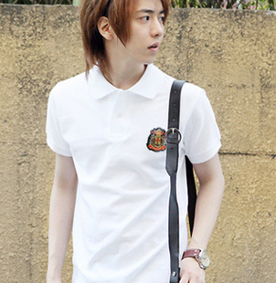  2件包邮 新款男士夏装大码纯白色韩版男式短袖 polo衫 翻领