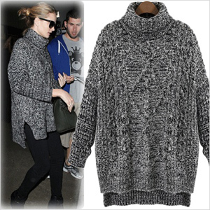 淘宝网韩国代购大码女装高领<em>套头长袖毛衣</em>20