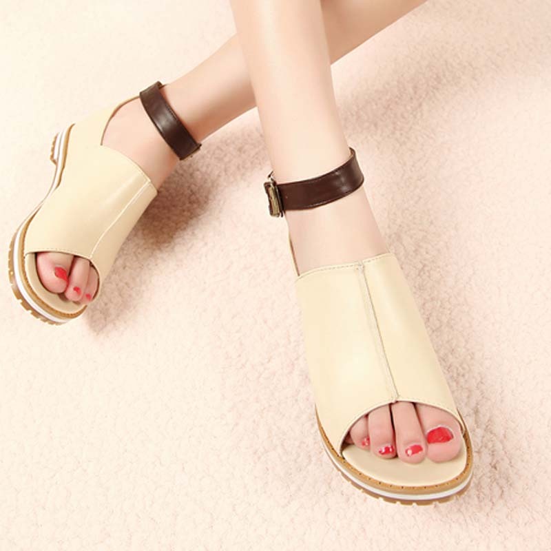 厚底松糕鞋糖果罗马鞋...