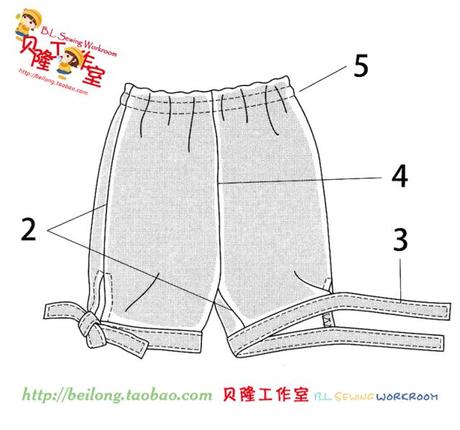 贝隆-[实物1:1<em>纸样</em>]服装<em>剪裁</em>DIY <em>女童</em>松紧腰裤脚