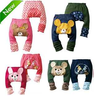  春秋新款 可爱动物印花宝宝/婴儿纯棉大PP裤/儿童裤子 8色可选