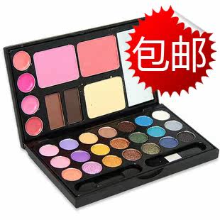 【特价包邮】丹妮彩妆盒/化妆盒 腮红+粉饼+眉粉+唇彩+21色眼影