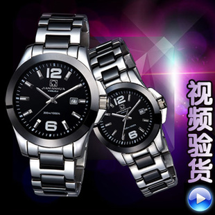  品牌正品女手表 自动机械表韩国时尚陶瓷情侣表一对 精钢防水对表