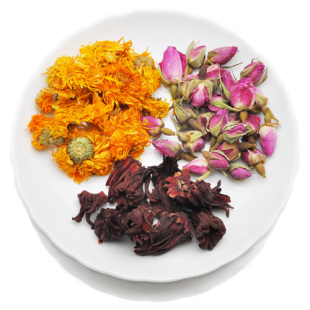  艺福堂花草茶组方 法兰西玫瑰 金盏菊 玫瑰茄 3袋组合装 厂家直销