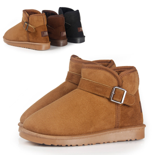  清仓秋冬新款欧美平底靴低帮情侣鞋雪地靴女软底防滑短靴子女鞋子