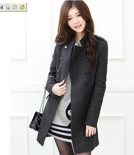 2012专柜正品歌莉娅秋冬装新品韩版修身纯色女装毛呢外套大衣