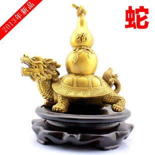 神龟献瑞金卡 神龟吸水属蛇本命年年开运吉祥物摆件开光