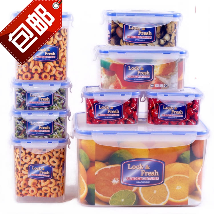 rectangle Crisper domestic Sealed box suit Microwave Oven food Sealed box 9 Set of parts Plastic boxin the Tableware , Fresh container/Fresh Containers , Crisper category - from Buy2taobao.com to provide professional Taobao agent buy service