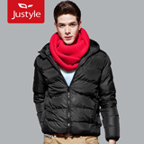 【Justyle】新款男士英伦撞色秋冬防水防油连帽保暖短款棉衣外套