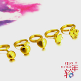 999千足金/24K黄金/小耳环/爱心/苹果/星星/耳钉/后弯牢固不过敏