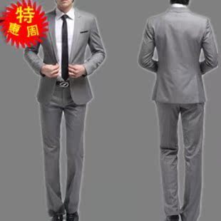 春夏款男士韩版修身西服套装男士新郎结婚礼服商务休闲西装职业装 春夏款男士韩版修身西服套装男士新郎结婚礼服商务休闲西装职业装