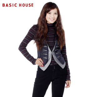 Basic House百家好秋装新品女式修身撞色背心韩版小马甲HJVT520A