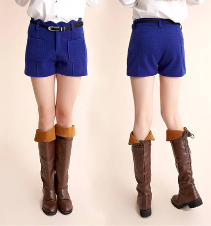 艾柚美衣 <em>女式短裤</em>秋<em>冬款</em>毛呢<em>短裤</em>韩版显瘦女