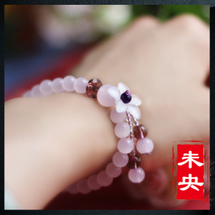  未央原创设计款招桃花招人缘粉水晶紫水晶手链/手串&mdash;&mdash;玲珑(3)