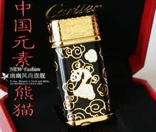 Corona Pierre Cartier encendedor Cartier, "bendecir China" panda de oro y plata del tesoro