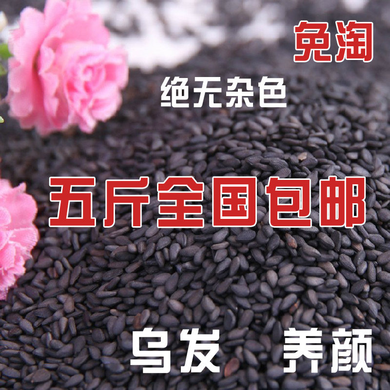 5斤包邮 农家自产有机黑芝麻 新鲜生黑芝麻纯天然绝无染色 防脱发