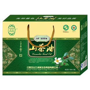  三清山三清美景牌100%纯天然野生冷榨山茶油野茶油5L礼盒福利送礼