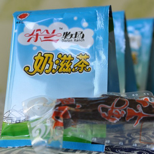  特价包邮 内蒙古特产零食品 朵兰牧场18g咸味奶茶5袋送牛肉干1根