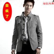 2010 秋装 男士商务立领休闲夹克/休闲外套 /夹克外套 男装