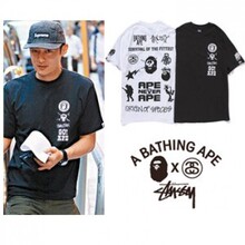 ��ǿ��������ʾ��APE x Stussy&nbsp; Ʒ��LOGO����ӡ���п����T��Y36