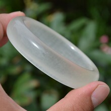 特价 正品天然冰种A货 白 玉手镯 镯子 女款 通透油润 包邮带证书