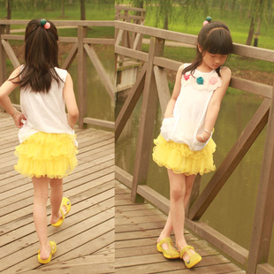  童装夏装韩版女童短裙外贸半身裙蛋糕裙纱裙儿童裙小孩裙女童裙