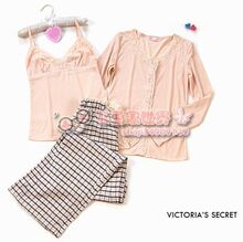 95包快递唯美杏粉●维多利亚的秘密●女士长袖三件套家居服睡衣